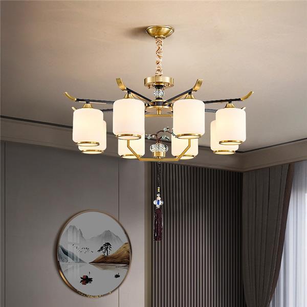 铁艺 陶瓷 玻璃 卧室 书房 客厅 新中式 吊灯66903