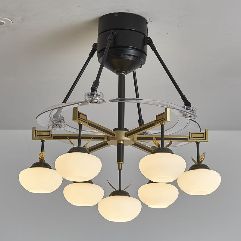 铁艺 客厅 餐厅 风扇灯 新中式88623