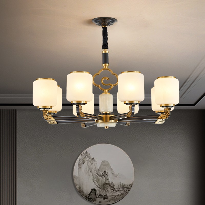 铁艺 陶瓷 玻璃 卧室 书房 客厅 新中式 吊灯66945