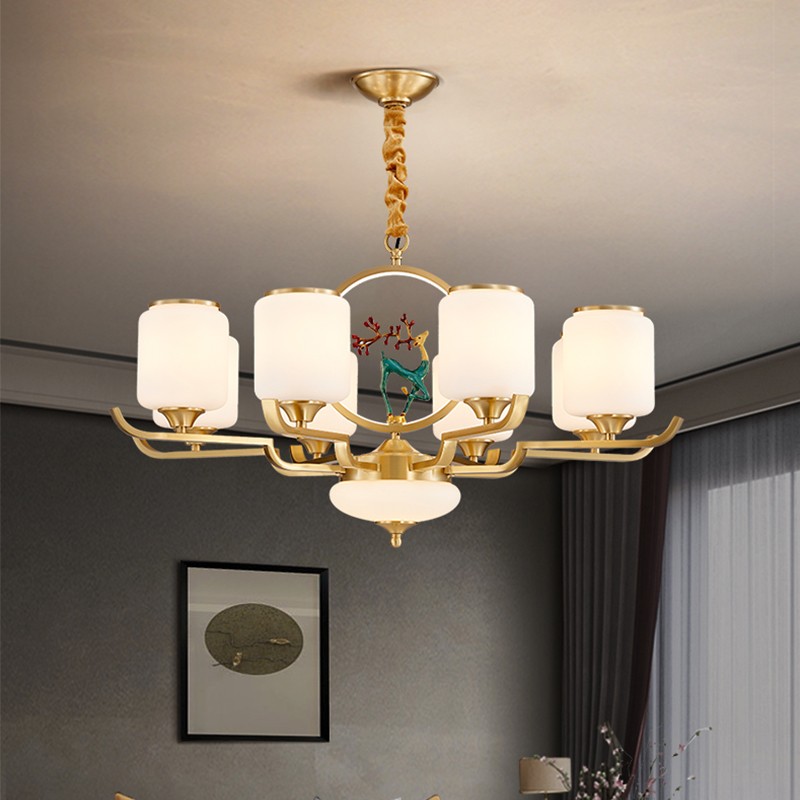 铁艺 陶瓷 玻璃 卧室 书房 客厅 新中式 吊灯66901