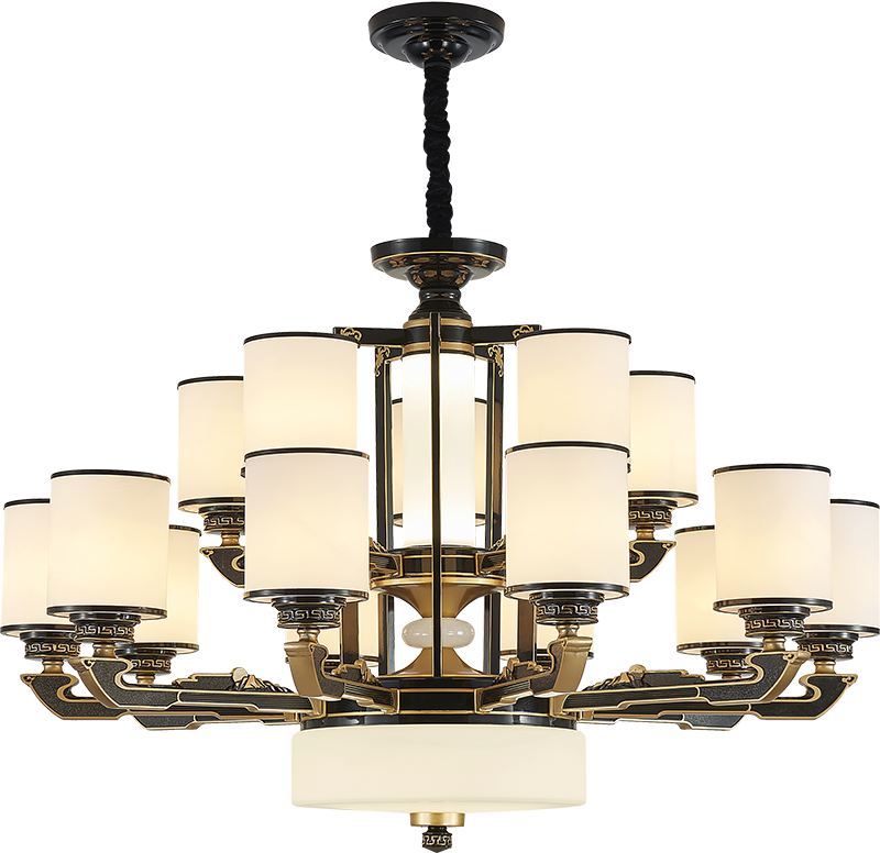 铁艺 陶瓷 玻璃 卧室 书房 客厅 新中式 吊灯88630