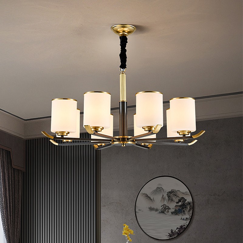 铁艺 陶瓷 玻璃 卧室 书房 客厅 新中式 吊灯66907