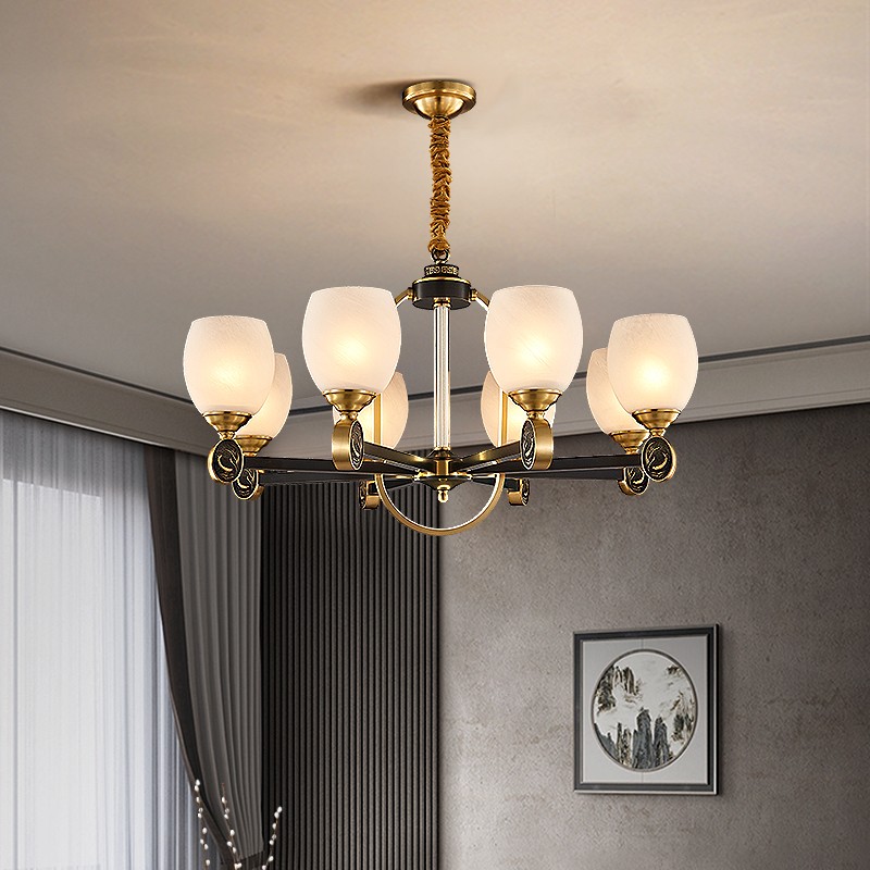 铁艺 陶瓷 玻璃 卧室 书房 客厅 新中式 吊灯66307