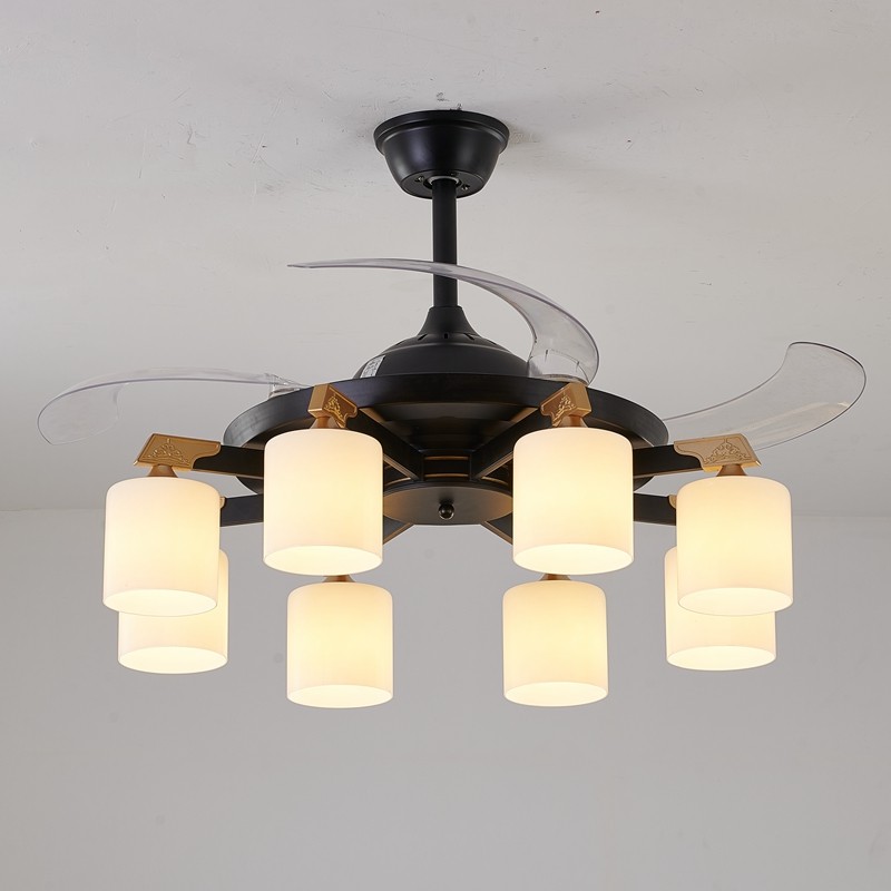 铁亚克力 客厅餐厅 新中式 风扇灯 88201