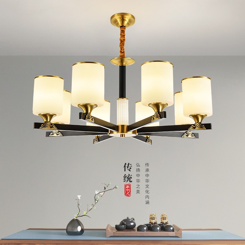 新中式全铜T9257系列客厅吊灯中国风别墅现代简约新款大气卧室吸吊餐厅灯具