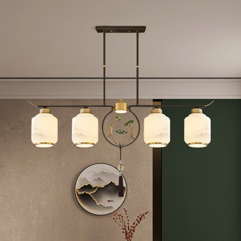 新中式全铜吊灯T9035系列全铜简约客厅卧室餐厅灯现代酒店别墅工程中国风灯具