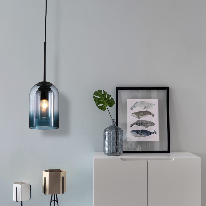 5109-YSL 后现代玻璃小吊灯带三色光源