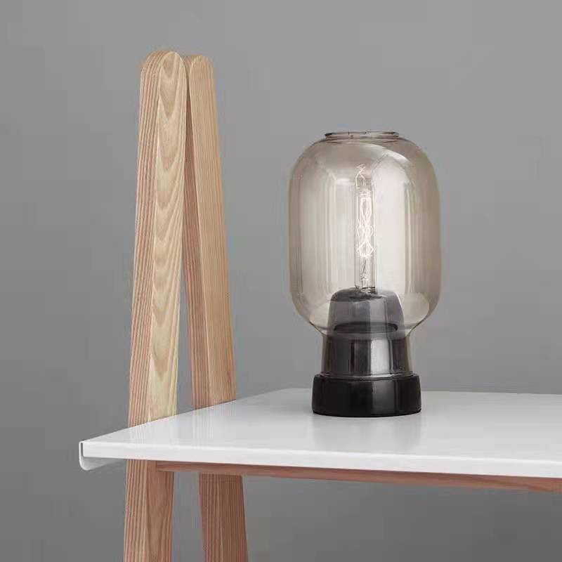 T8203-HD大理石玻璃台灯E14不带光源