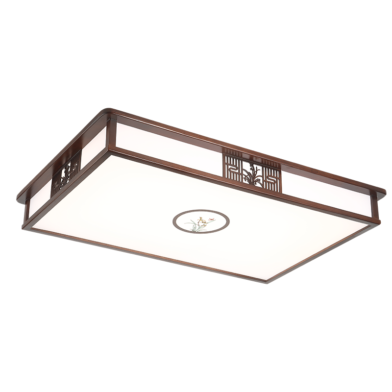 9035-YMJ金丝檀木吸顶灯客厅灯LED灯具