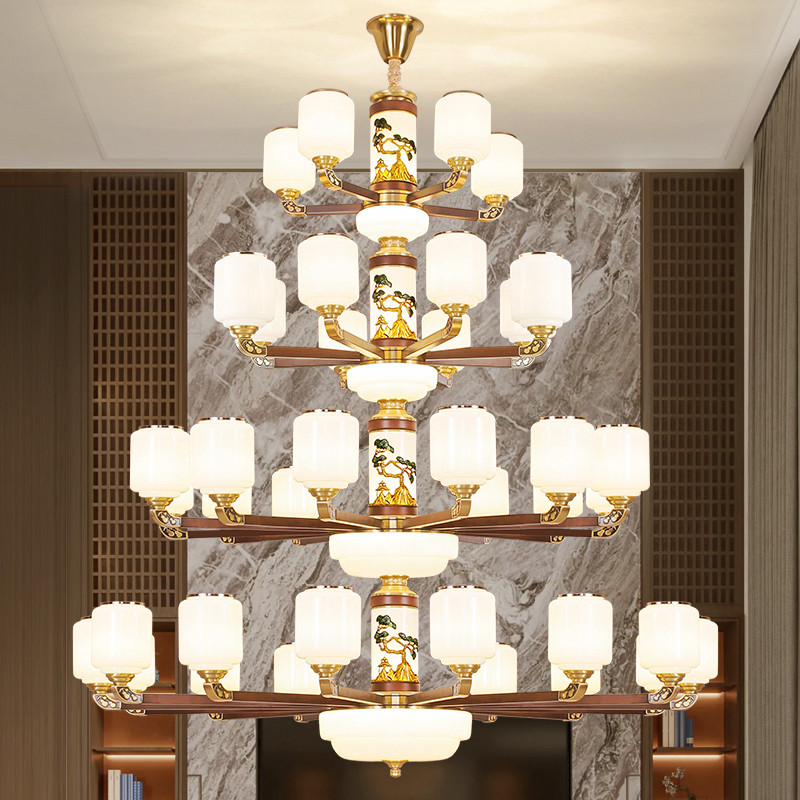 043新中式木艺楼中楼吊灯043-33573